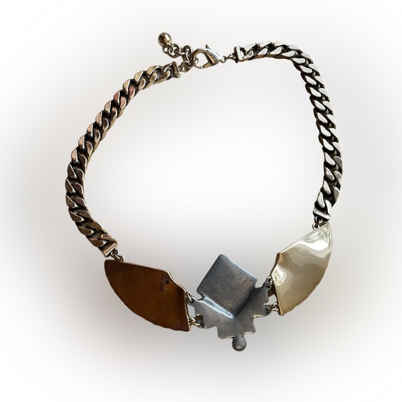 Signed Lulu Frost Multicolor In Gold Tone Metal Necklace - Picture 3 of 7